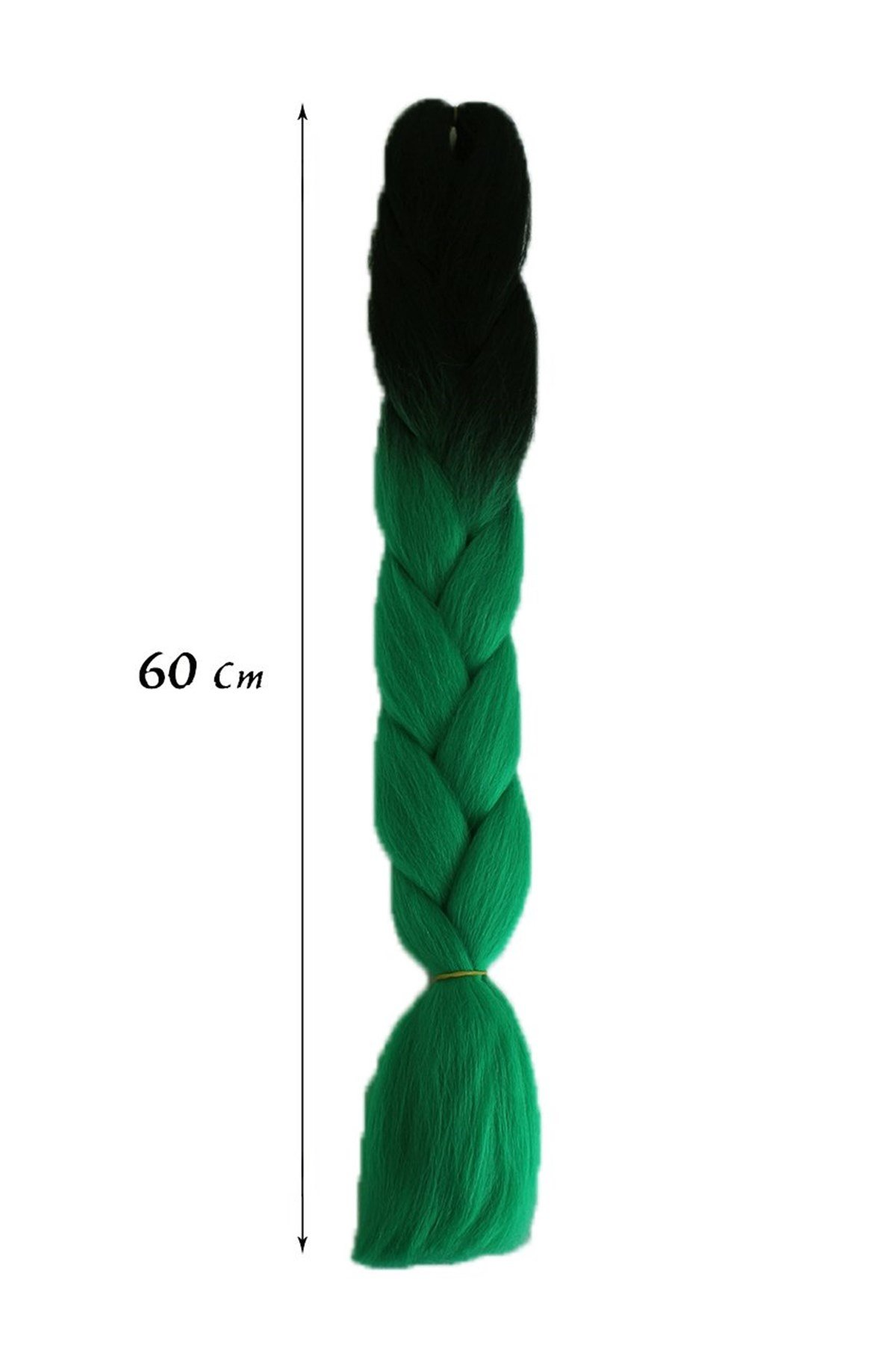 Yeşil Siyah İki Renk Ombreli Afrika Zenci Örgüsü Box Braid Sentetik Saç 60cm 100gr