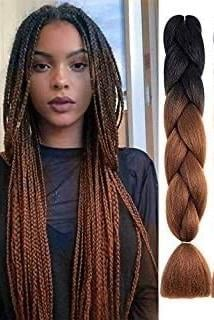 İki Renk Ombreli Afrika Zenci Örgüsü Box Braid Sentetik Saç 60cm 100gr